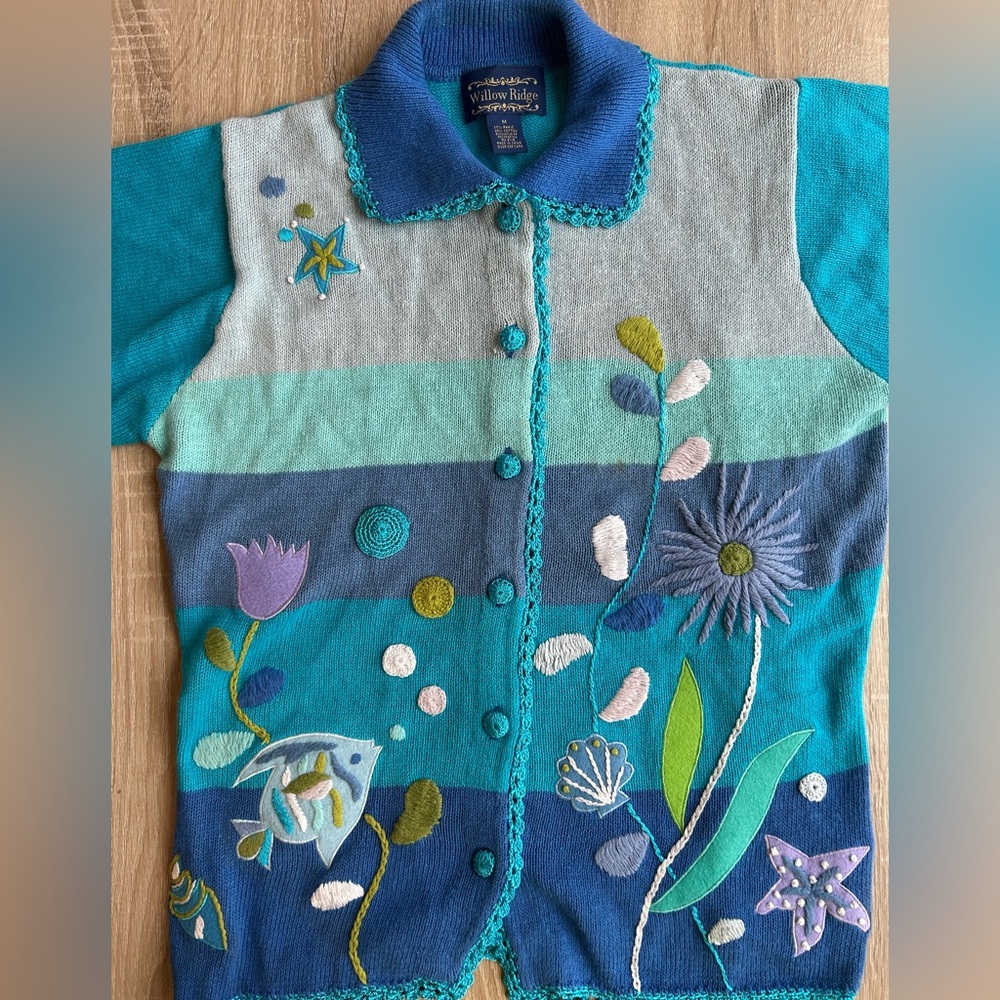 Vintage Coastal Nautical Ocean Sweater